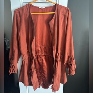 Maurices Terracotta Open Front Jacket
